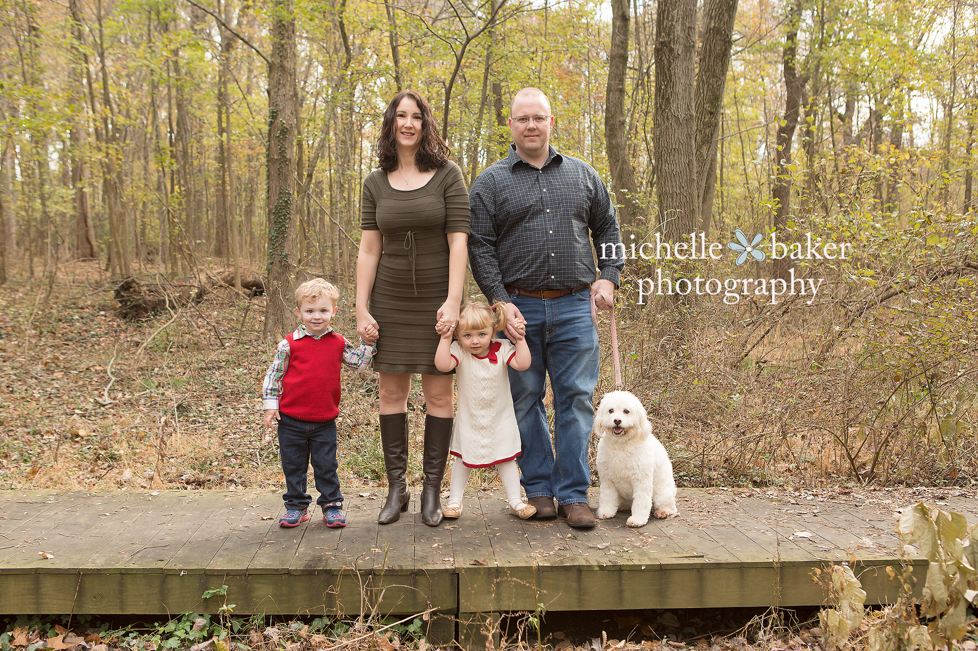 Twin boy and girl session with family and dog